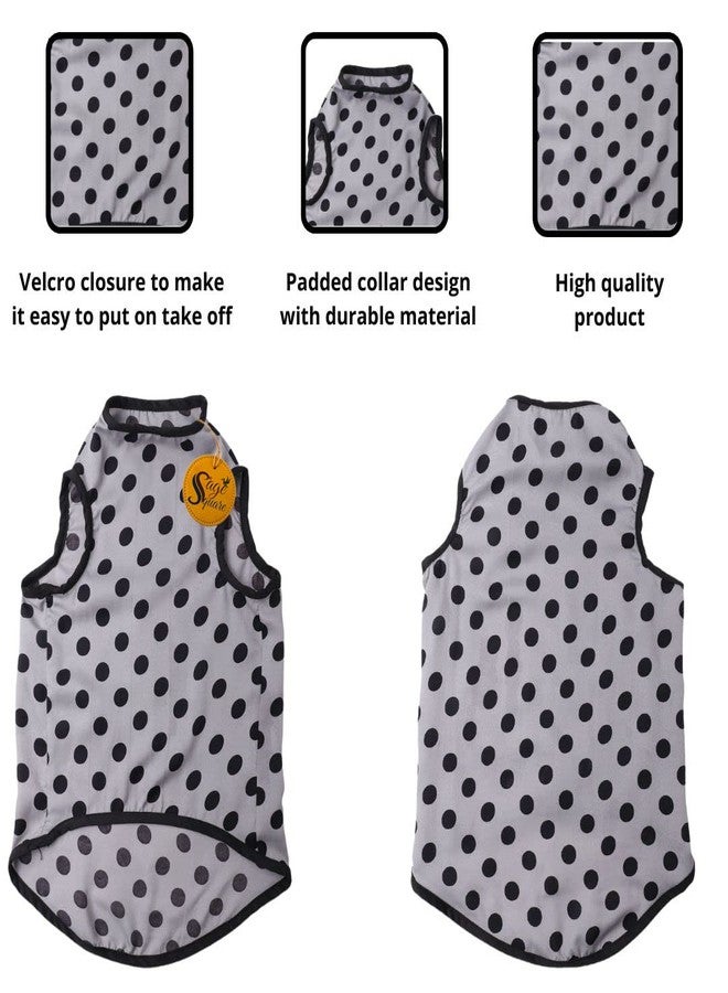 سايج سكوير تيشيرت للكلاب مطبوع عليه رسومات مربعة مجنونة، تيشيرت رائج للكلاب، فائق النعومة وخفيف الوزن، ملابس مريحة وجيدة التهوية للكلاب، زي عصري (مقاس كبير - 20 بوصة، رمادي منقط) - Image 4